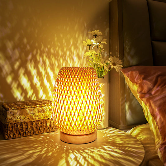 Bamboo Table Lamp Bedside Bedroom Nordic