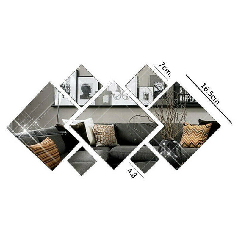Acrylic Rhombus Mirror Home Decor Wall Sticker