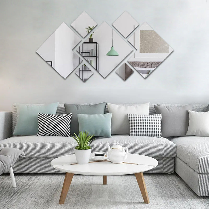 Acrylic Rhombus Mirror Home Decor Wall Sticker