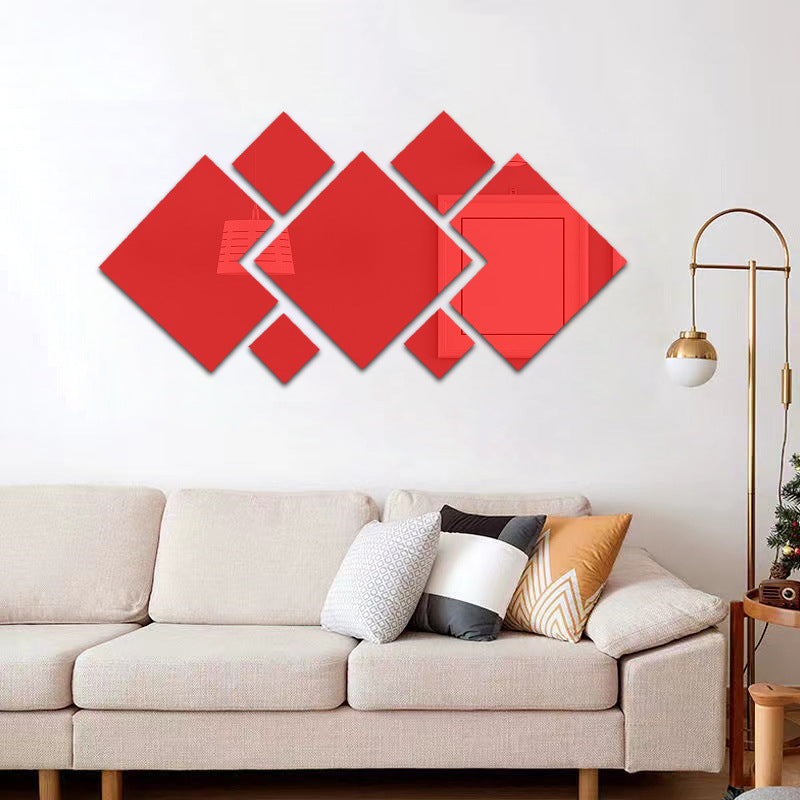 Acrylic Rhombus Mirror Home Decor Wall Sticker