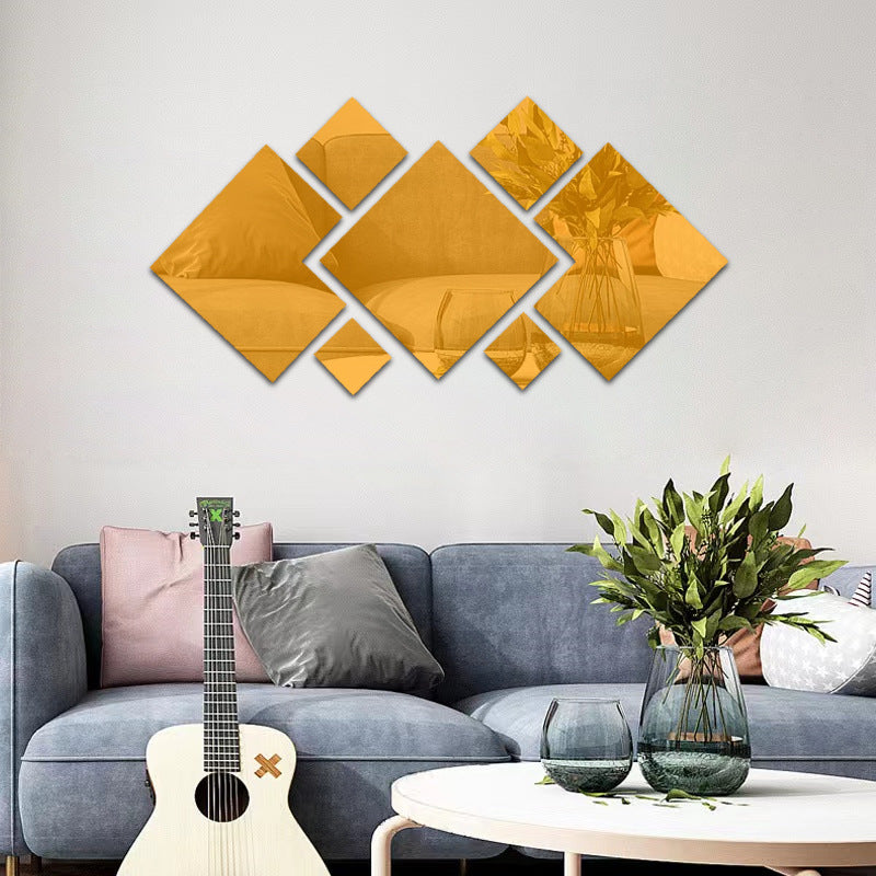 Acrylic Rhombus Mirror Home Decor Wall Sticker